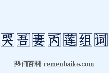 哭吾妻丙莲组词是什么意思的图片